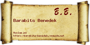 Barabits Benedek névjegykártya