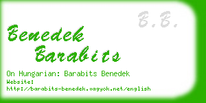 benedek barabits business card